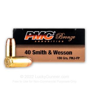 PMC Bronze .40 S&W Handgun Ammo - 180 Grain | FMJ-FP | 1 Case (20 boxes)
