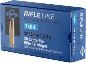 PPU PP764 Metric Rifle 7x64mm Brenneke 140 gr Pointed Soft Point Boat Tail (PSPBT) 20 Bx/ 10 Cs