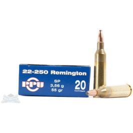 Prvi Partizan Ammunition 22-250 Remington 55 Grain Soft Point Box of 20