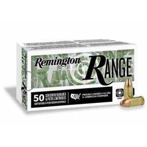 Remington Range 9mm 115 gr FMJ 50rds Handgun Ammo for Reliable and Accurate Target Practice - R27778
