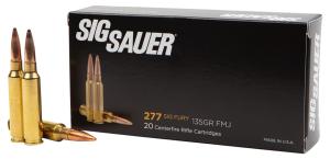 SIG Sauer Elite Ball Rifle Ammunition .277 Fury 135gr FMJ 2750 fps 20/ct