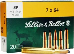Sellier & Bellot 7x64 Brenneke 140 gr SP 20rds Rifle Ammo for Big Game Hunting - SB764A