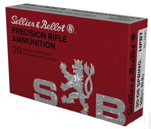 Sellier &amp; Bellot SB3006D Rifle 30-06 Springfield 168 gr Hollow Point Boat Tail 20 Per Box/ 20 Case