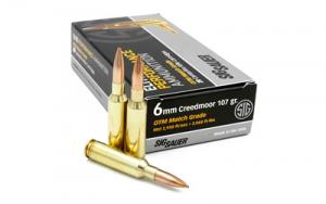 Sig Sauer E6MMCM220 Elite Match Grade  6mm Creedmoor 107 gr Open Tip Match (OTM) 20 Bx/ 10 Cs SGE6MMCM2-20