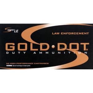 Speer 9mm 124gr Gold Dot Law Enforcement Ammunition, 50 round Box - 53618