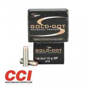 Speer Gold Dot Personal Protection .38 Special +P Ammunition 20 Rounds 125 Grain Gold Dot Hollow Point 945fps [FC-076683237200]