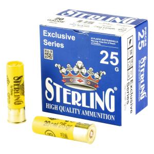 Sterling Exclusive 20 Gauge 2-3/4" #8 Bird 7/8 oz 25rds Shotshell - Light Birdshot for Smaller Game - 8698779960902