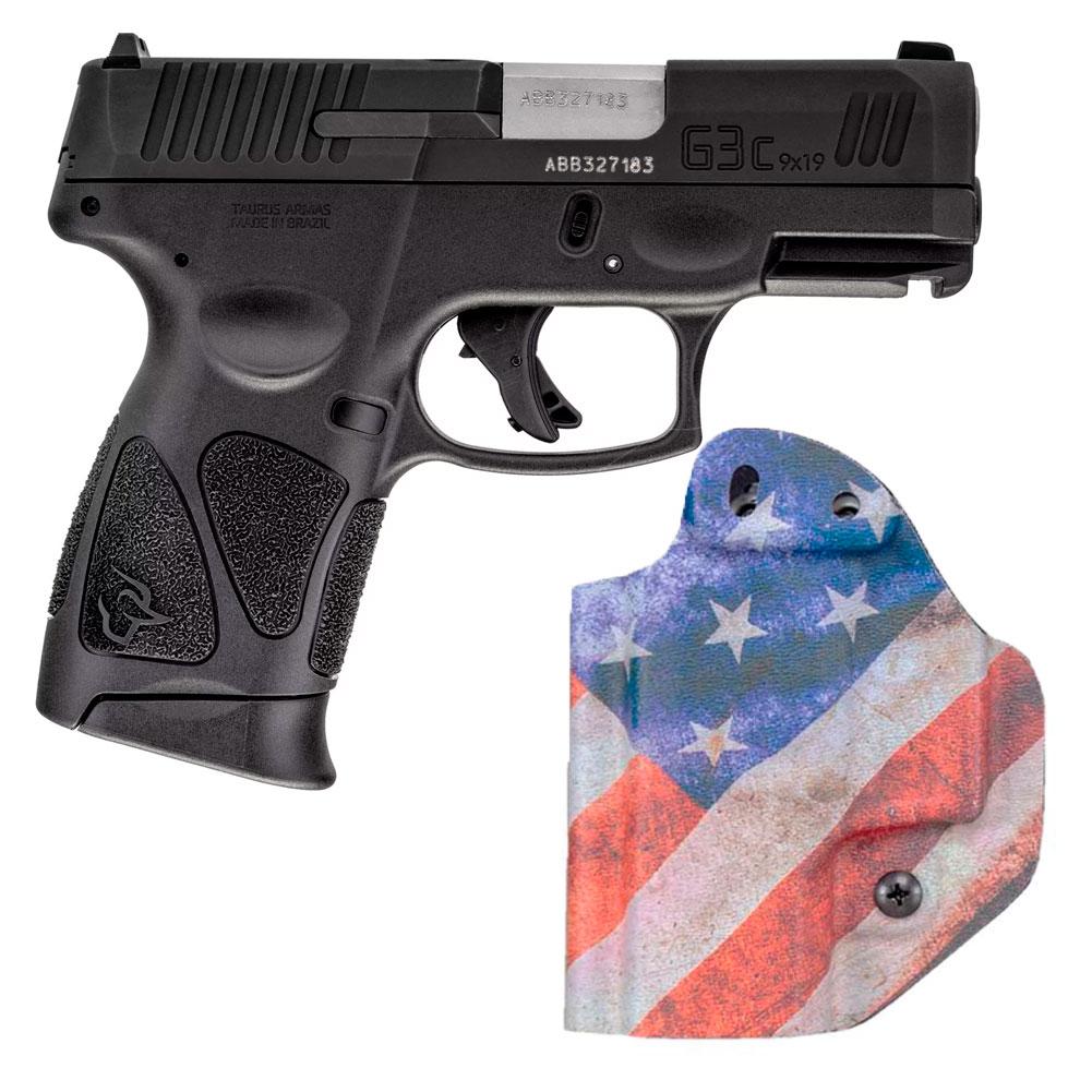 Taurus G3C W/ MFT Red, Whit & Blue Flag Holster 1-G3C931-CK4 9mm 12+1 3.2