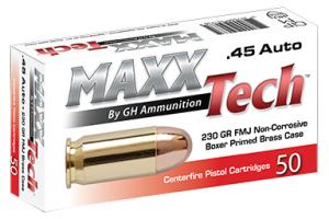 Tula MAXXTech Brass Centerfire Pistol Cartridges - 50 rounds - 230 Grain - .45 Automatic Colt Pistol
