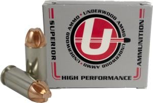 Underwood Ammo .40 S&W 140 Grain Xtreme Penetrator Solid Monolithic Nickel Plated Brass Cased Pistol Ammo 20 Rounds 829
