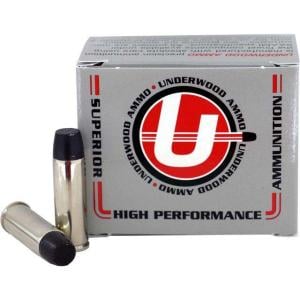 Underwood Ammo .41 Remington Magnum 265 Grain Coated Hard Cast Nickel Plated Brass Cased Pistol Ammo 20 Rounds 746