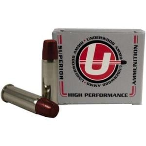 Underwood Ammo .44 Remington Magnum +P+ 340 Grain Coated Hard Cast Nickel Plated Brass Cased Pistol Ammo 20 Rounds 743