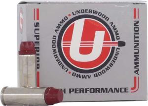 Underwood Ammo .45 Colt 255 Grain Coated Hard Cast Nickel Plated Brass Cased Pistol Ammo 20 Rounds 725