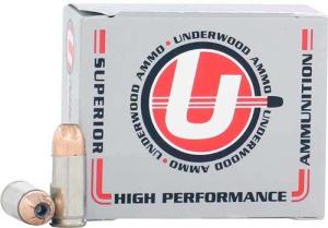 Underwood Ammo 9mm Luger 124 Grain Jacketed Hollow Point Nickel Plated Brass Cased Pistol Ammo 20 Rounds 114