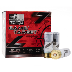 Veteran Ammo Game/Target 12 Gauge 2-3/4in #7.5in 1oz Target Shotshells - 25 Rounds - #7.5 VETSS-12G-7.5-1OZ