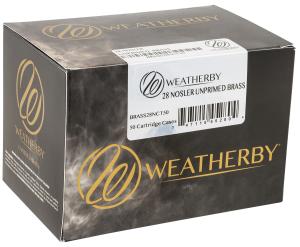 Weatherby BRASS28NCT50 Unprimed Cases 28 Nosler Rifle Brass 50 Per Box BRASS28NCT50