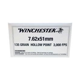 Winchester 135 gr HP 7.62 NATO Ammunition 20 Rounds - AU762135