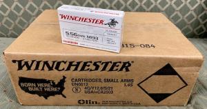 Winchester 5.56 NATO Ammunition 1000 Rounds FMJ 55 Grains WM193K
