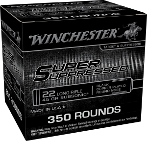 Winchester Ammo SUP22LRB2 Super Suppressed 22LR 45gr 350 Per Box/4 Case