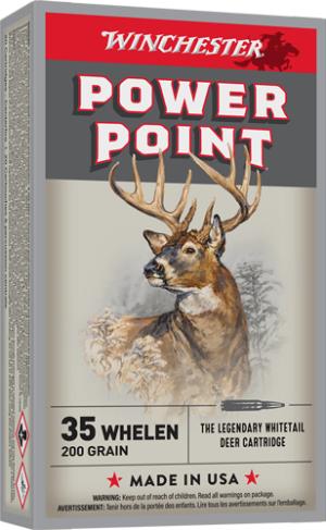 Winchester Ammunition .35 Whelen 200 gr Power-Point 20rds Rifle Ammo for High-Impact Hunting - X35W
