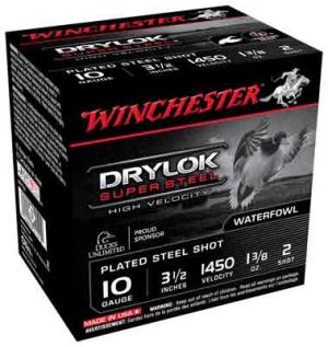 Winchester DRYLOK 10 Gauge 1 3/8 oz 3.5in Centerfire Shotgun Ammo 25 Rounds SSH102