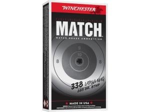 Winchester Match 338 Lapua Magnum Ammo 285 Grain Hollow Point Boat Tail Box of 20