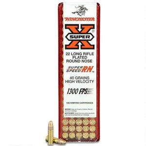 Winchester Super-X Super Speed .22LR Ammunition 40 Grain Copper Plated LRN 1300 fps X22LRSS1
