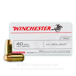 Winchester USA .40 S&W Ammunition 500 Rounds, FMJ, 165 Grain USA40SWVP