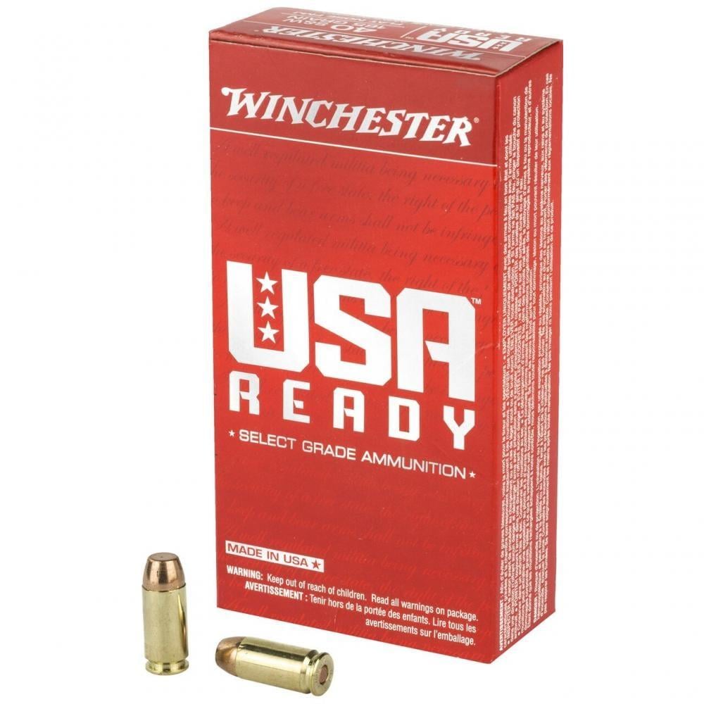 Winchester USA Ready Handgun Ammunition .40 S&W 165 gr. FMJ-FN 1060 fps 50/ct