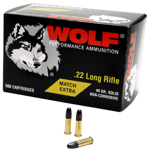 Wolf 22EXTRA Performance Match Target 22 LR 40 gr Round Nose (RN) 50 Bx/ 10 Cs